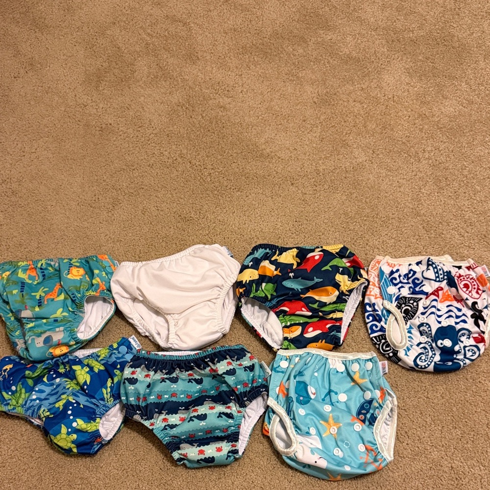 i play. Kids Swim Trunks Set - Blue, White, Green, Red